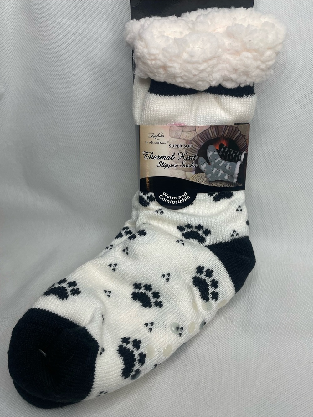 Mirabeau Super Soft Thermal Knit Sherpa Grip Slipper Socks New Friends Dog Paws